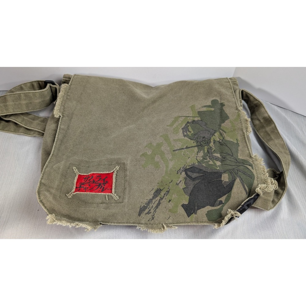 Great Eastern Samurai Champloo Messenger Bag Olive Green Distressed Canvas Anime